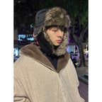Trapper Ushanka Hat for Men Women, Faux Fur Trooper Hats with Ear Flaps, Windproof Winter Skiing Cap