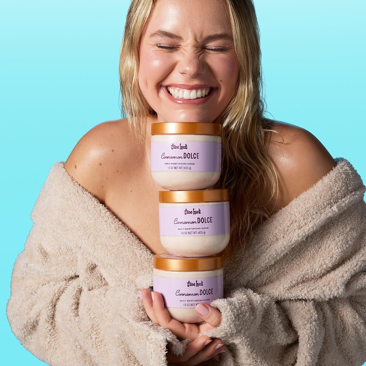 Tree Hut Cinnamon Dolce Daily Moisturizing Scrub, Whipped Foamy Exfoliating Body Scrub, Hydrating & Moisturizing Formula For Soft, Radiant Skin, 15 Oz