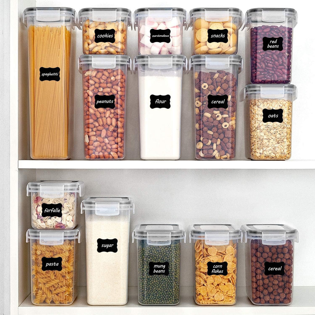 Vtopmart 32Pcs Airtight Food Storage Containers Set, Bpa Free Plastic Kitchen And Pantry Organization Canisters With Lids For Cereal, Dry Food, Flour And Sugar, Includes 32 Labels
