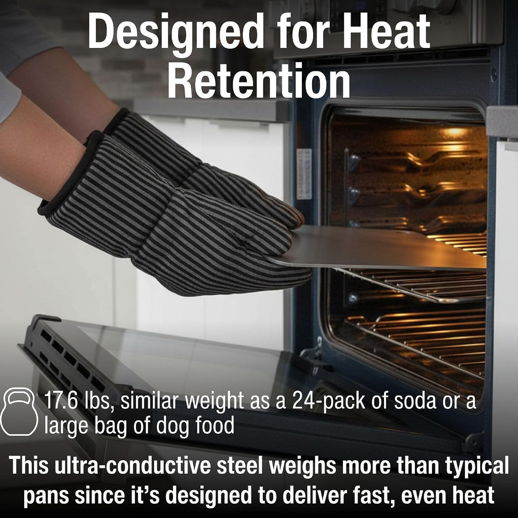 16X16 Pizza Steel, 1/4" Thick, 17.6 Lbs - Cooking Steel For Oven & Grill - Made In Usa