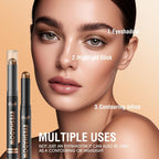 LANGMANNI 8Colors Dual-Ended Cream Eyeshadow Stick Set – Silky Smooth, Waterproof & Transfer-Proof, Built-in Blender Brush, All-Day Matte & Shimmer Wear Eye Makeup(#A)