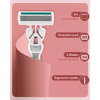 Razors for Women Sensitive Skin, 6 Blades Women’s razors for Shaving, including 1 Travel Razor for Women with 12 Blade Refills