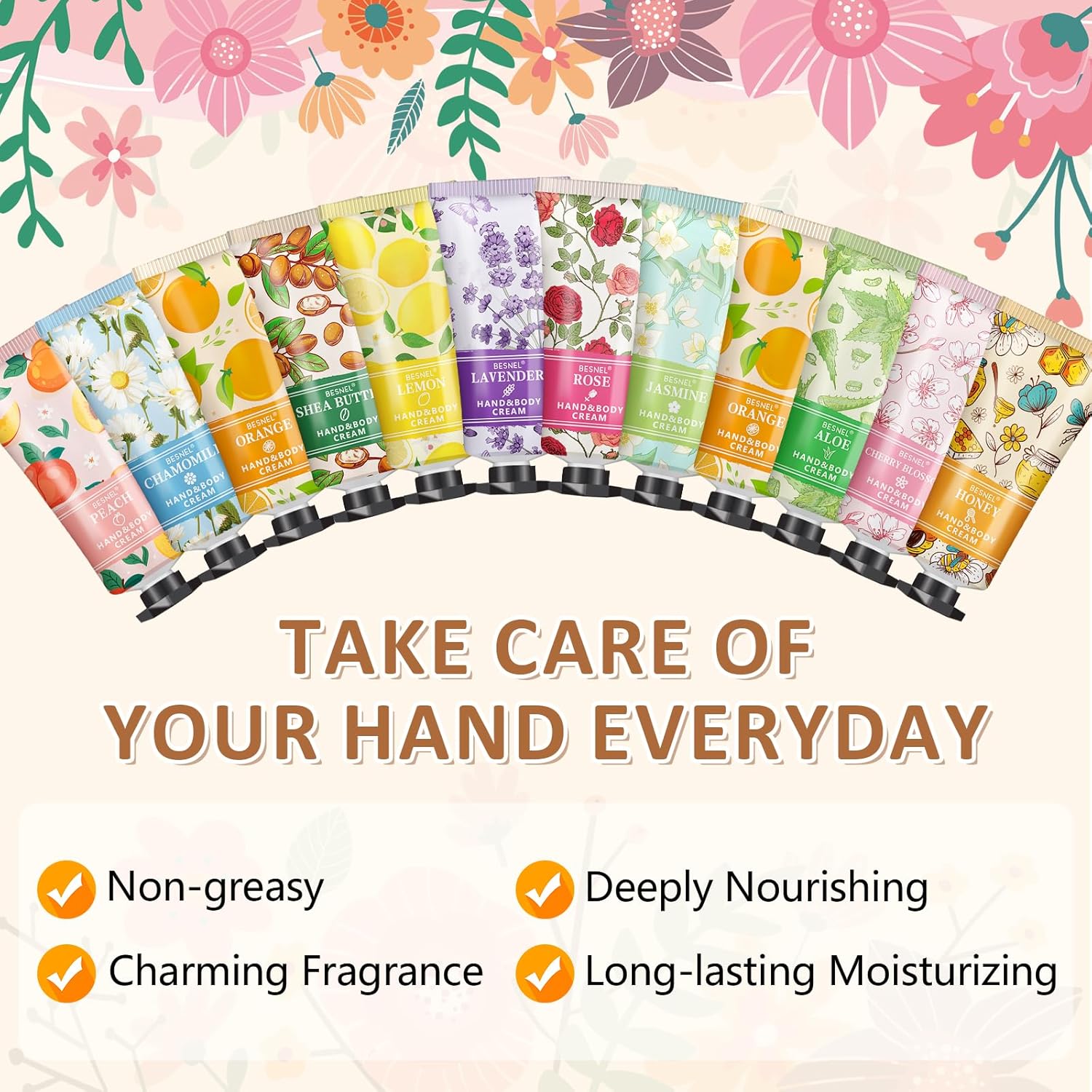 24 Pack Hand Cream Gift Set For Women, Mini Hand Lotion Travel Size in Bulk for Dry Cracked Hands, Mothers Day Gifts,Teacher Appreciation Gifts,Thanksgiving Gift, Bridesmaid Gift,Party Favors