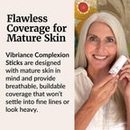 Vibriance Complexion Sticks - Foundation For Mature Skin - Sheer, Buildable Coverage Face Makeup Foundation For Older Women - 3-In-1 Base, Contour, Concealer - Natural Beige