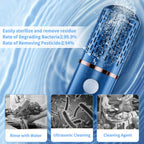 Fruit And Vegetable Washing Machine, Fruit Cleaner Device,Fruit Purifier For With Oh-Ion Purification Technology For Cleaning Fruit,Vegetable Sold By Heyjar Us Only(Blue)
