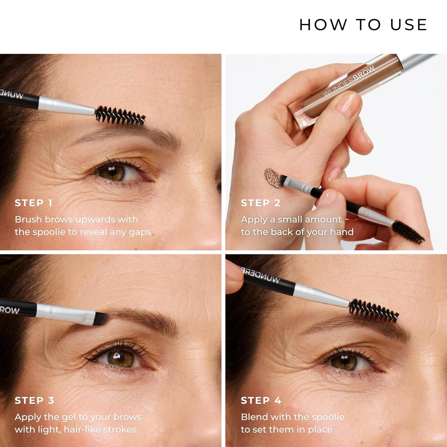 WUNDERBROW Eyebrow Gel, Waterproof, Smudgeproof, Long Lasting, Shade: Black/Brown, Vegan and Cruelty-Free