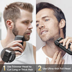 Brightup Electric Foil Shavers for Men - Smooth & Close Electric Razor for Men with Pop Up Trimmer - Wet Dry Shaving/Travel Lock/LED Display/IPX6 Waterproof