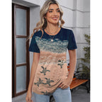 Tcot Women'S Tops Summer Short Sleeve Crew Neck Shirts Dressy Casual Blouses For Women S-3Xl