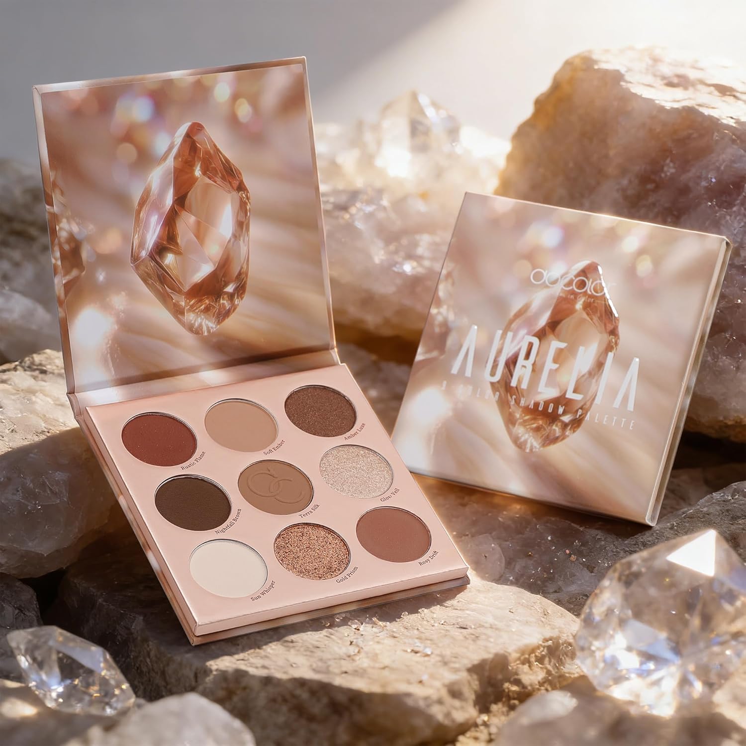 docolor Eyeshadow Palette, 9 Colors Brown & Copper Tones Palette with Matte & Shimmer Finishes,Highly Pigmented Eye Makeup Palette for Everyday Glam Look