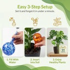 Little Green Leaf Automatic Plant Watering Globes Self Watering Planter Inserts (Set Of 4) | Hands Free Multicolor Glass Bulbs | Planter Spikes To Support Indoor & Outdoor Plant Health (100Ml)