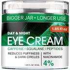 Under Eye Cream For Dark Circles And Puffiness - Anti-Aging Caffeine Eye Cream Serum For Wrinkles With Retinol, Collagen, Peptides & Niacinamide - Mature & Older Skin - 1.85 Oz