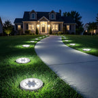 4.6 Inch Solar Lights Outdoor Waterproof,12 Pack Solar Lights For Outside, Solar Garden Lights Landscape Lighting For Patio Pathway Lawn Yard Deck Driveway Walkway, Cold White