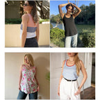 Womens Tank Tops Flowy Loose Fit Scoop Neck Casual Summer Tops Curvy Hem