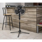 Comfort Zone Electric Oscillating Pedestal Fan, Stand Fan, 16 Inch, 3 Speed, 90 Degree Oscillating Head, Adjustable Height And Tilt, Airflow 7.48 Ft/Sec, Ideal For Home, Bedroom & Office, Czst161Btebk