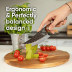 Matsato Chef Knife - Perfect Kitchen Knive for Cooking, Chopping. Japanese Steel Knife for Home, BBQ. For Balance & Control, 6.3 Inch, Ideal Father’s Day Gift for Dad, Husband, or Grandpa