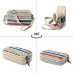 Small Wristlet Wallet For Women, 3-Zip Crossbody Phone Purse