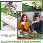 Artificial Grass Table Runner, 13 X 36 In Turf Table Runner - Realistic Faux Grass Runner For Golf Party, Wedding, Baby Shower, Indoor Outdoor Decor