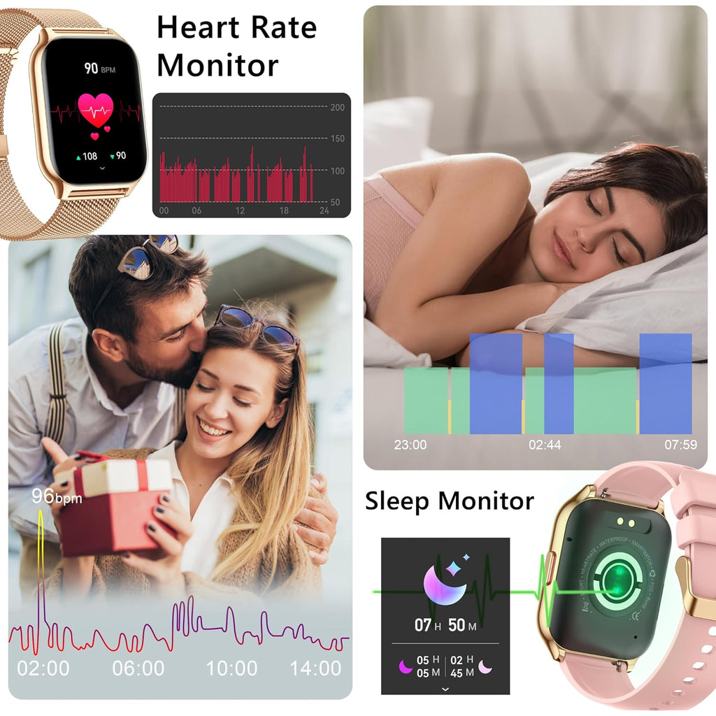 Smart Watch 45Mm For Women Men(Dial/Answer Calls), 2.0" Fitness Tracker Watch With Heart Rate/Blood Pressure/Blood Oxygen Monitor For Android Ios
