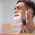 Gillette Fusion5 Men's 5-Blade Razor, 1 Razor Handle, 3 Blade Refills