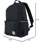 Carhartt 21L Classic Laptop Backpack, Water-Resistant Pack W/ 15" Laptop Sleeve And Organizational Compartments, Black