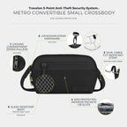 Travelon Anti-Theft Metro Convertible Small Crossbody Bag