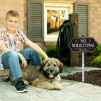 Heavy Duty No Soliciting Sign For House - All Metal Construction No Soliciting Yard Sign - 14" X 7" - Aluminum - With 28" Long Stake