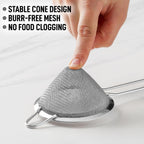 Zulay Kitchen 304 Stainless Steel Fine Mesh Strainer 3.35 In - Strainers Fine Mesh, Tea Strainers For Loose Tea - Perfect For Tea, Cocktails, Juicing, Drinks, Liquids, Matcha, Coffee & More