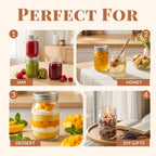 Cyclemore 20 Pcs 12Oz Glass Mason Jars With Silver Separable Lids, 350Ml Round Canning Jars For Honey, Jam, Herb, Wedding Favor, Kitchen Storage Wide Mouth Bottles For Crafts, Meal Prep