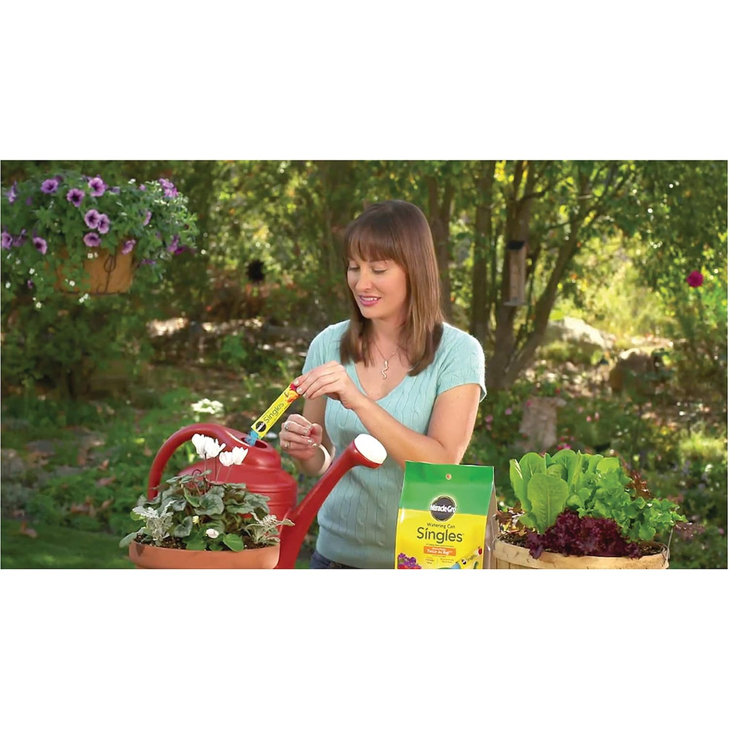 Miracle-Gro Watering Can Singles All Purpose Plant Food, 24 Packets | Water Soluble, Fertilizer For Flowers, Vegetables, Houseplants, Trees, Indoor And Outdoor Plants