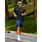 Pinspark Men'S Short Sleeve Hoodie Gym Shirts - Lightweight Quick-Dry Athletic Pullover Hooded Tee For Workout Fitness