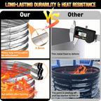 60 Inch Fire Pit Ring 5Ft Galvanized Steel, 12" Raised Heavy Duty Wood Burning Fire Pits&Outdoor Fireplace, Heat Resistant Campfire Ring With Spark Guard, For Outdoor Backyard, Patio & Camping Use