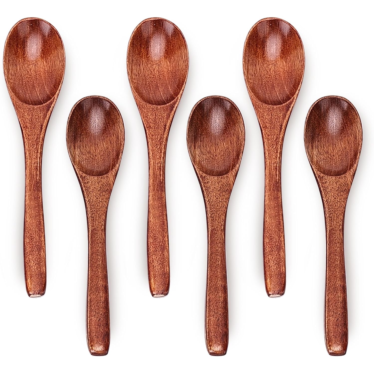 6Pcs 6In Wooden Spoons, Soup Spoons Set, Small Wooden Utensils | For Coffee, Tea, Jam, Sugar, Ice Cream And Bath Salts (6Pcs 6In)