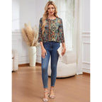 LOMON 3/4 Length Sleeve Womens Tops Casual Crewneck Pullover Tunics Summer Cute Blouses Fashion 2026