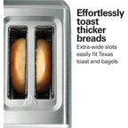 Hamilton Beach 2 Slice Toaster with Extra-Wide Slots, Bagel Setting, Toast Boost, Slide-Out Crumb Tray, Auto-Shutoff & Cancel Button, Defrost Function, Stainless Steel (22794)