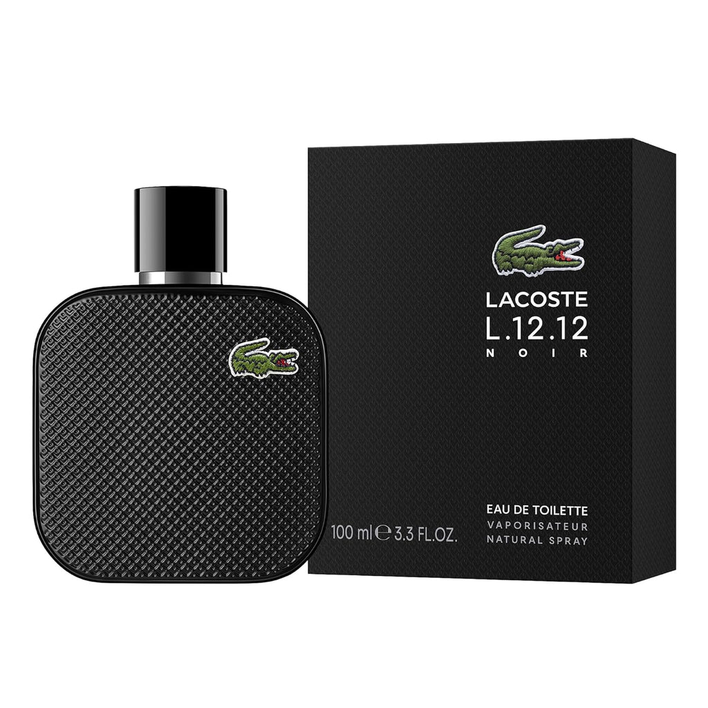 Lacoste - L.12.12 Noir Eau de Toilette - Men's Fragrance - Fougere Aromatic - With notes of Basil, Lavender & Dark Chocolate - 3.3 Fl Oz