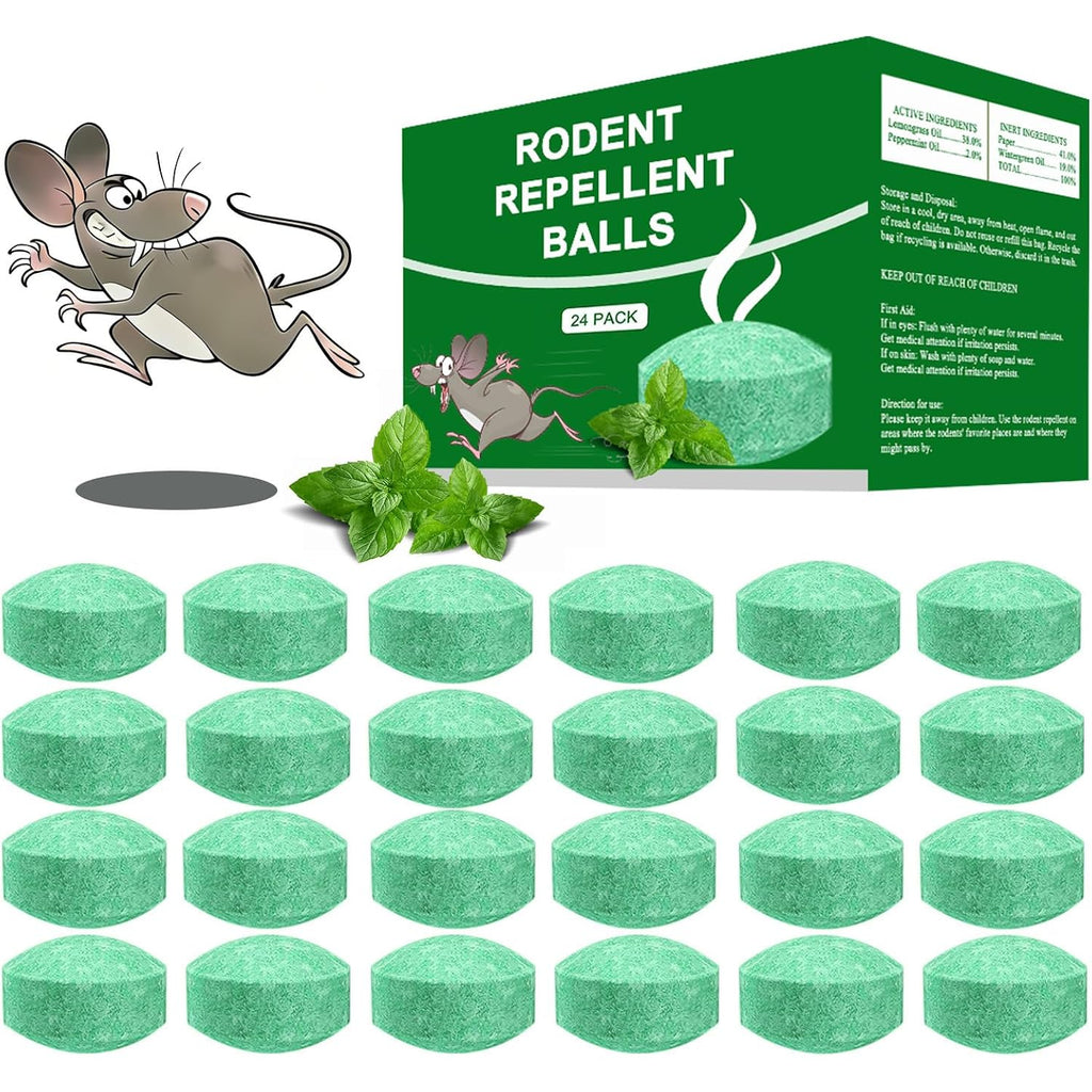 Mouse Rodent Repellent, 24 Pack Peppermint Oil To Repel Mice And Rats– Works For Mice Repellent, Squirrels, Indoor/Outdoor Use, Safe For Homes & Pets