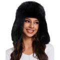 Faux Fur Fluffy Trapper Hat for Women – Winter Warm Russian Ushanka Hat with Ear Flaps