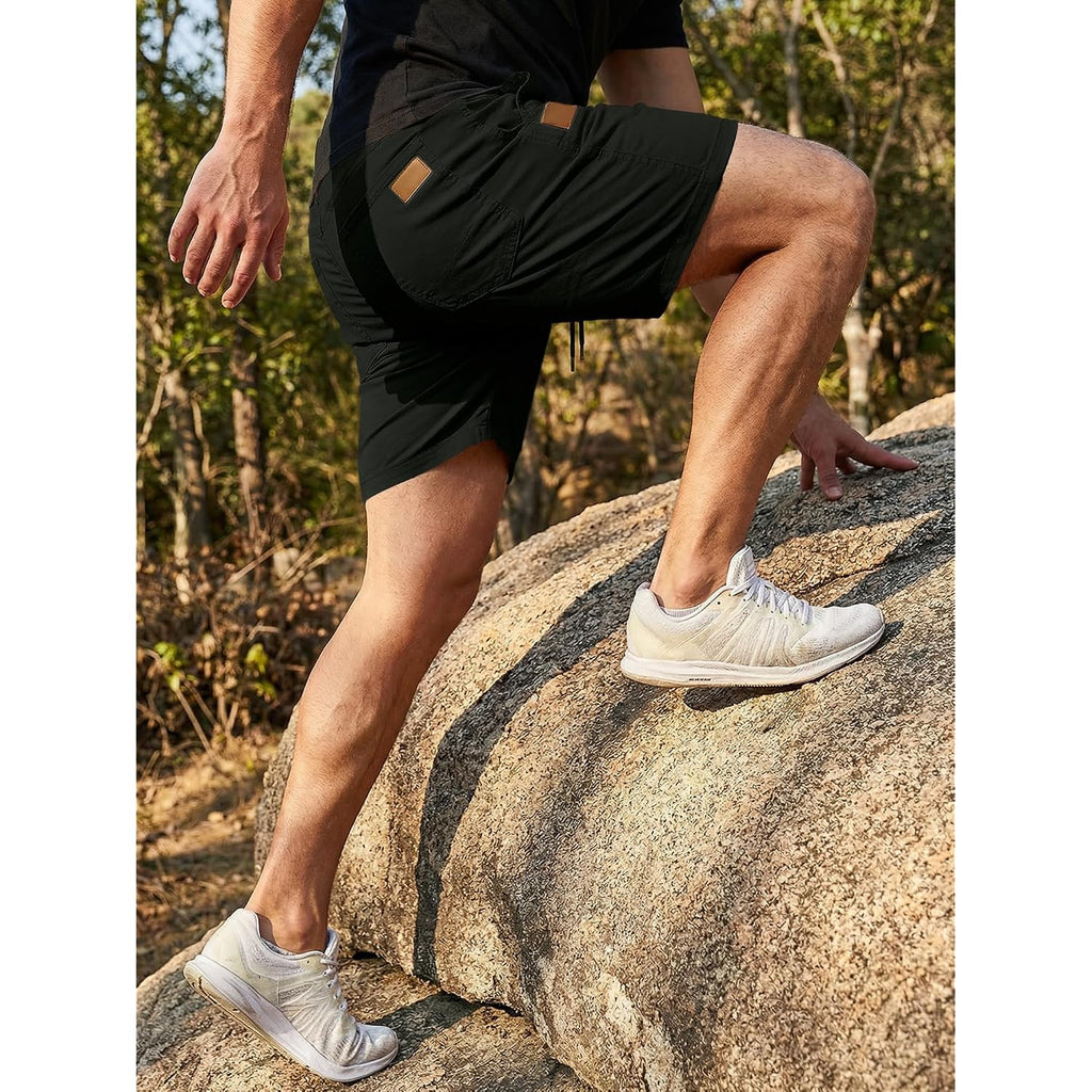 Jmierr Mens Casual Shorts Cotton Drawstring Summer Beach Stretch Twill Chino Golf Short With Pockets