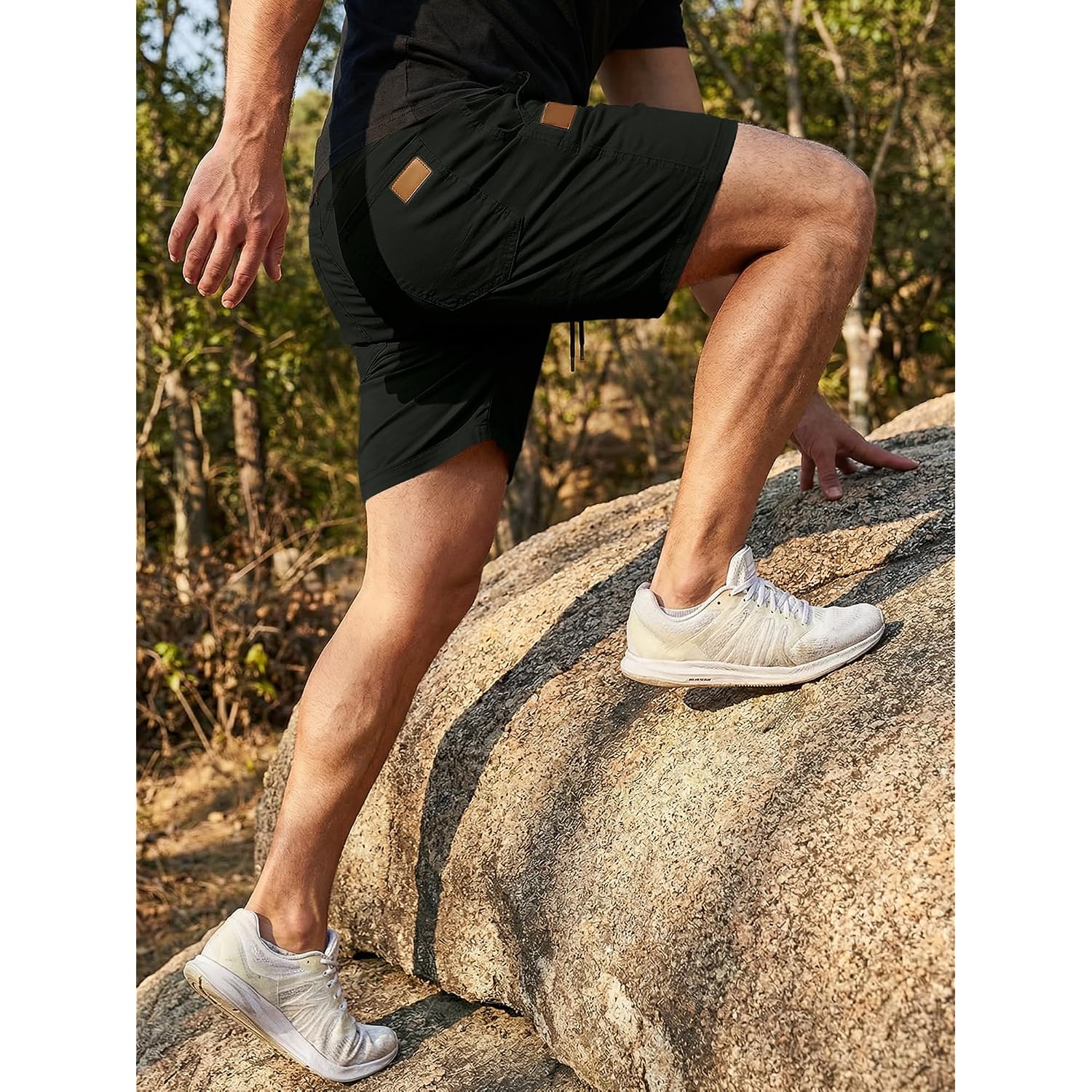Jmierr Mens Casual Shorts Cotton Drawstring Summer Beach Stretch Twill Chino Golf Short With Pockets