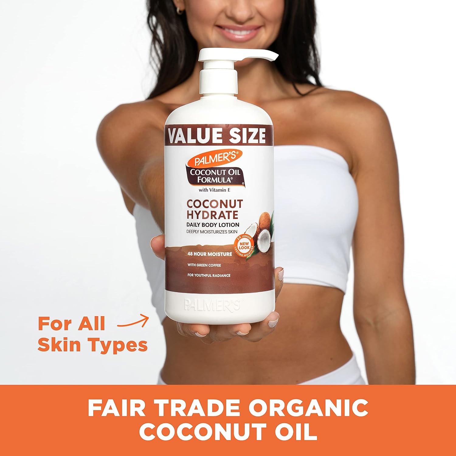Palmer'S Coconut Oil Formula Body Lotion For Dry Skin, Hand & Body Moisturizer With Green Coffee Extract & Vitamin E, Value Size Pump Bottle, 33.8 Fl Oz (Pack Of 1)