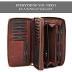 Leather RFID Wallet Women – Modern RFID Womens Wallet- Big Multiple Compartments – Credit Card Holder – Handcrafted Genuine Leather -Carteras de Mujer Piel