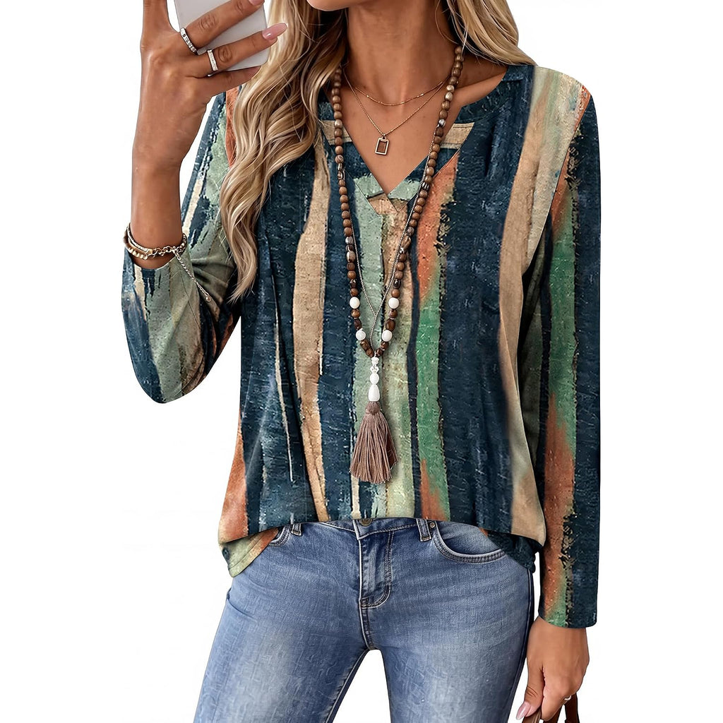 Zeagoo Womens Tops Long Sleeve V Neck Tee Shirts Cute Dressy Casual Clothing Business Work Blouse