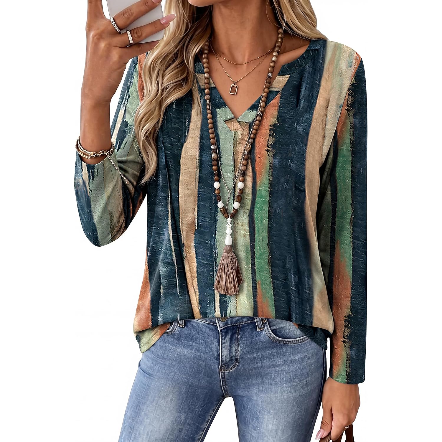 Zeagoo Womens Tops Long Sleeve V Neck Tee Shirts Cute Dressy Casual Clothing Business Work Blouse