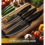 XANAPON Knife Set, 14 Pieces Kitchen Knife Set, High Carbon German Stainless Steel, Dishwasher Safe Cutlery with Sharpener, Black