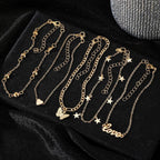 KISS WIFE Gold Anklets for Women, 14k Gold Plated Layered Cuban Figaro Link Chain Anklets Set, Dainty Waterproof Summer Beach Foot Jewelry (1)
