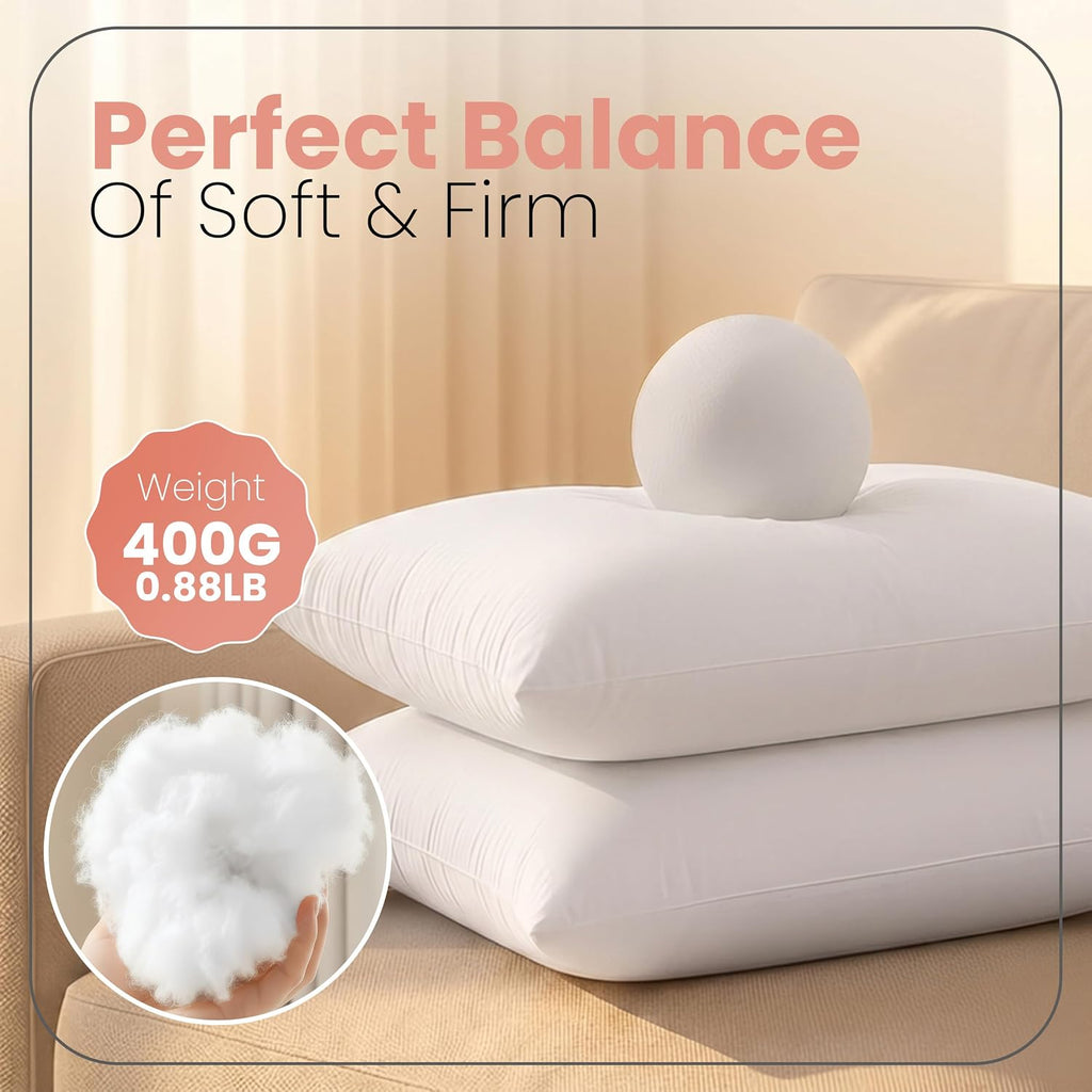 Utopia Bedding 12X20 Pillow Inserts, Set Of 2, White – Indoor Decorative Throw Pillows For Bed, Sofa & Couch – Soft, Supportive & Fluffy Cushion Inserts