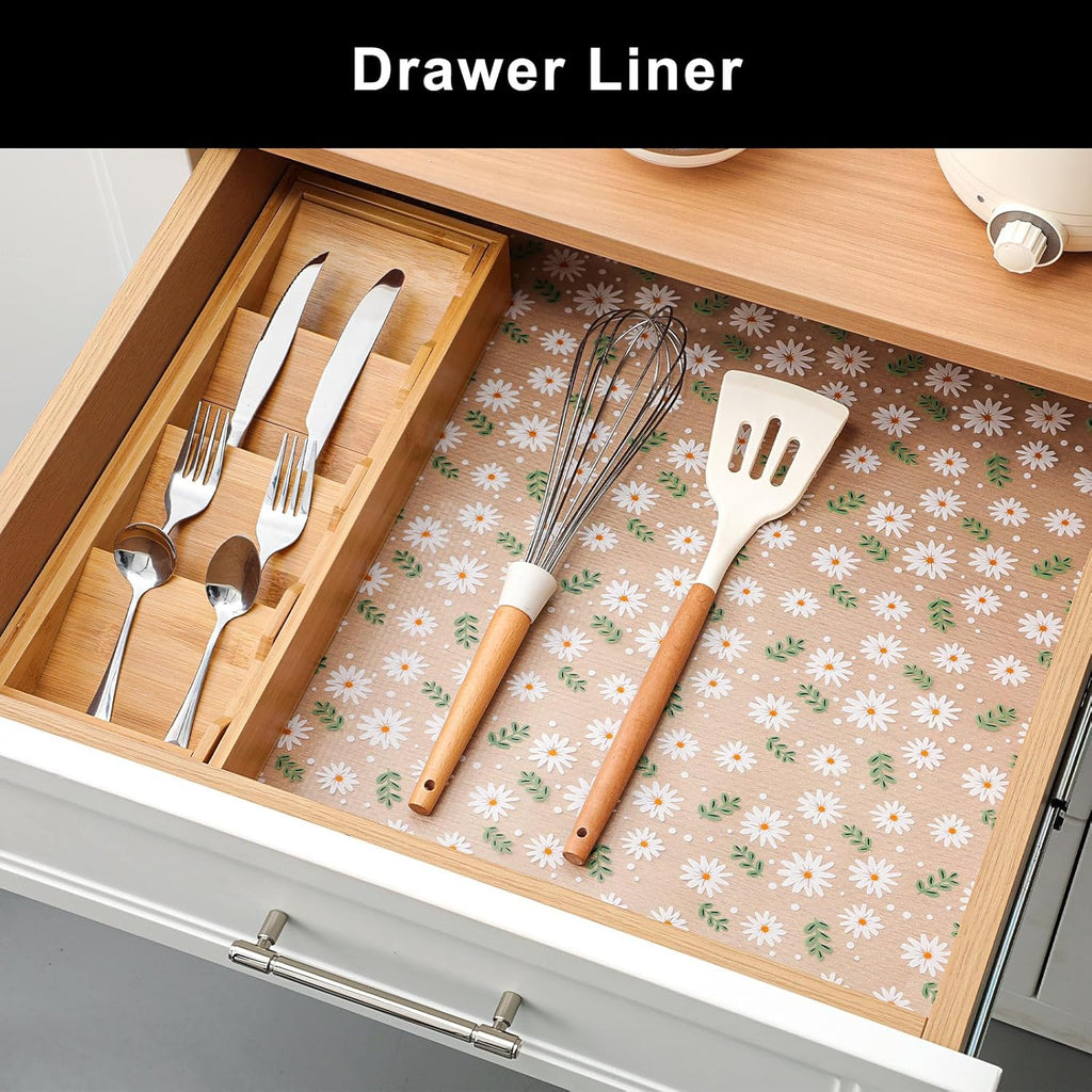 Cooyes Shelf Liner – Premium Non-Adhesive Cabinet & Drawer Liner for Kitchen – Waterproof Shelf Paper with Modern Pattern – Durable EVA Cabinet Mat – Easy to Cut （11.8" W x 120" L）