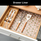 Cooyes Shelf Liner – Premium Non-Adhesive Cabinet & Drawer Liner for Kitchen – Waterproof Shelf Paper with Modern Pattern – Durable EVA Cabinet Mat – Easy to Cut （11.8" W x 120" L）