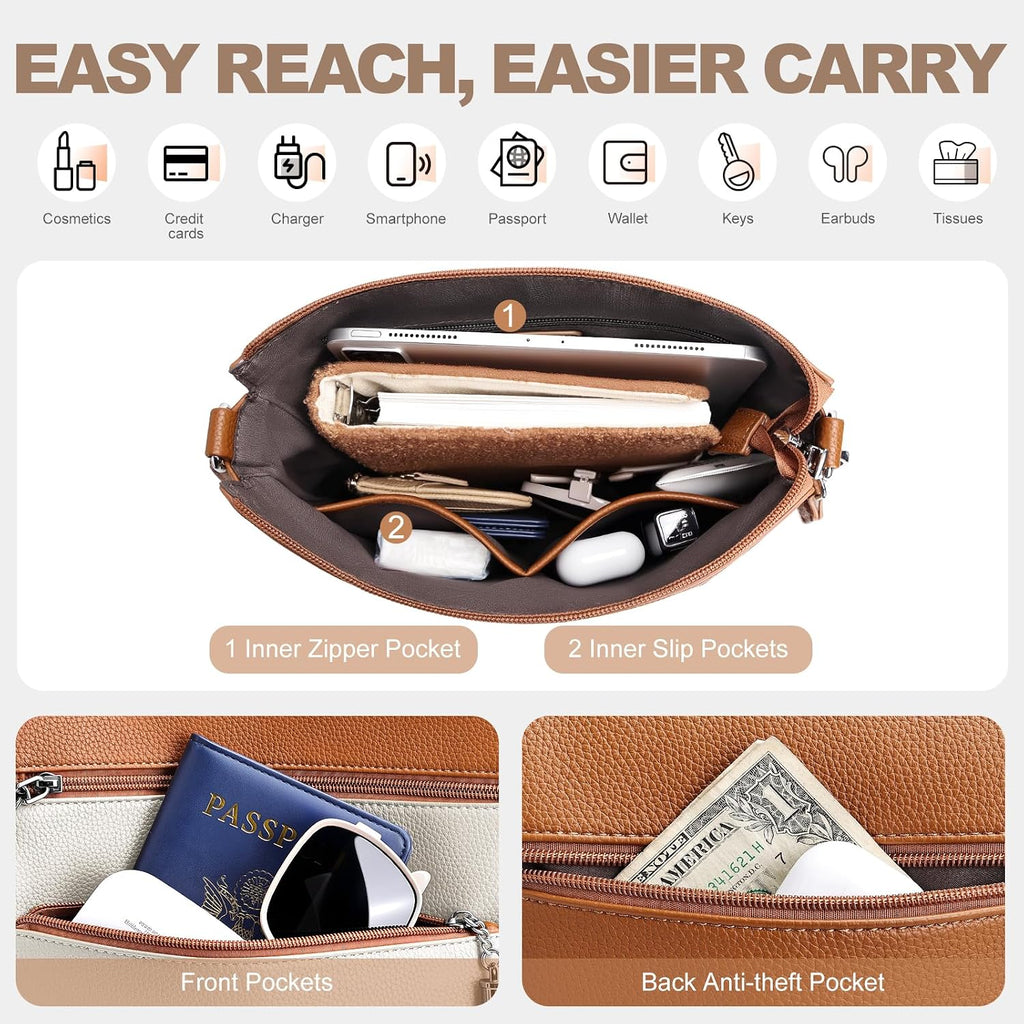 Anti Theft Crossbody Purses For Women Rfid Blocking Crossbody Bags, Travel Shoulder Purse With Built-In Wallet