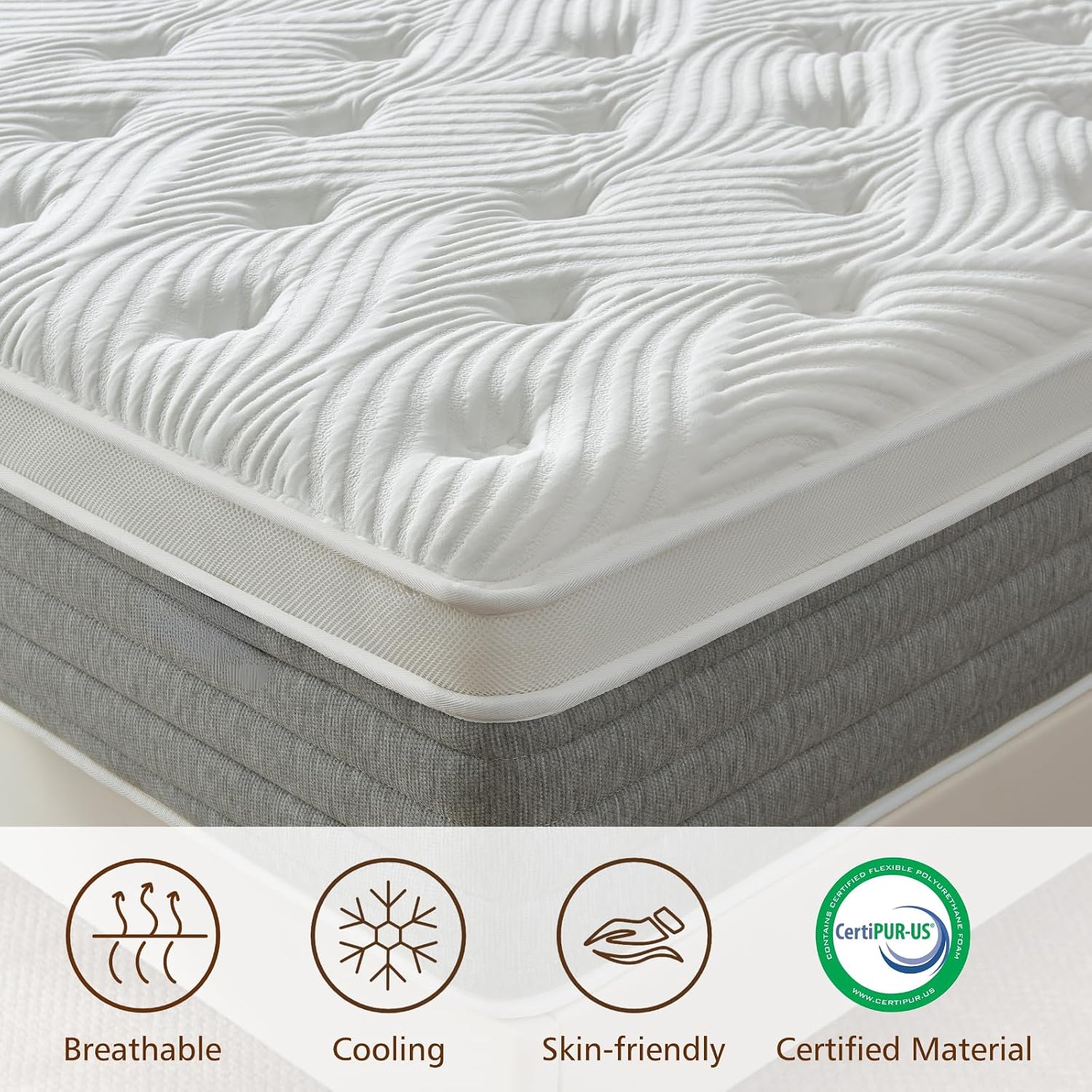 Queen Mattress, 12 Inch Queen Size Hybrid Mattress In A Box With Memory Foam And Individually Pocketed Spring, Motion Isolation, Pressure Relief, Medium Firmness, Certipur-Us Certified